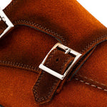 View product image 6: Harris Firenze 1913 Suede Double Cap Toe Monk Strap Brick