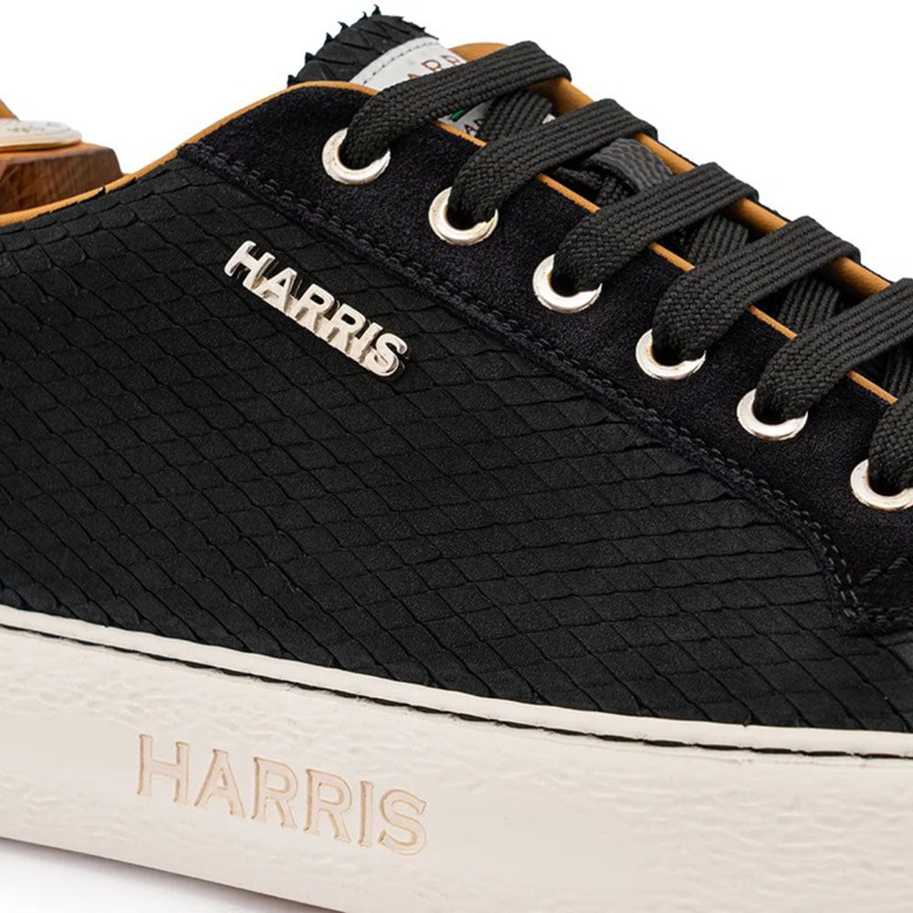 Harris Firenze 1913 Oxford Python Print Leather Sneaker Black