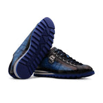 View product image 6: Harris Firenze 1913 Hand-Painted Crocodile Print Leather Sneakers Blue