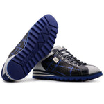 View product image 6: Harris Firenze 1913 Genuine Python & Crocodile Effect Sneakers Blue / Black / White