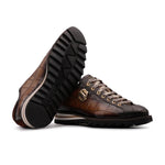 View product image 6: Harris Firenze 1913 Hand-Painted Crocodile Printed Leather Sneakers Brown