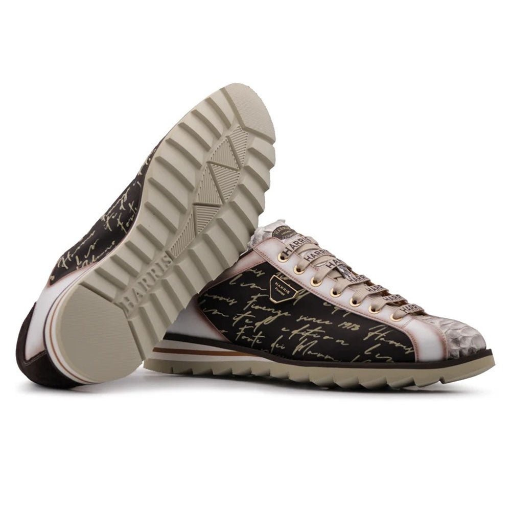 Harris Firenze 1913 Genuine Python & Signature Suede Sneakers Black
