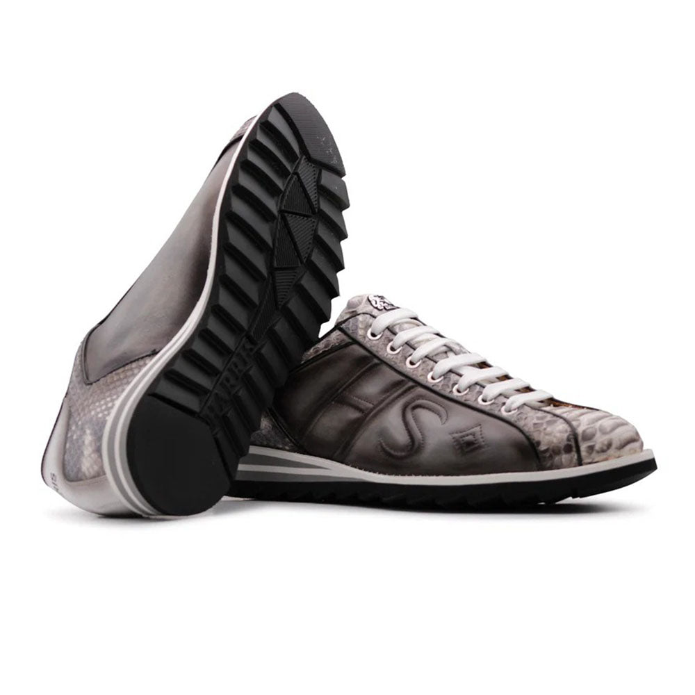 Harris Firenze 1913 Genuine Python & Suede Sneakers Grey