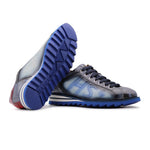 View product image 6: Harris Firenze 1913 Genuine Python & Suede Sneakers Blue