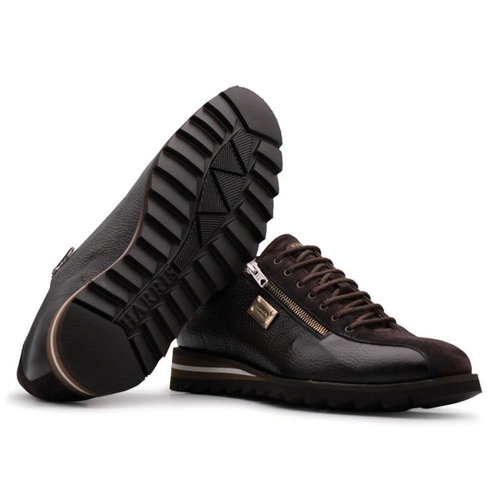 Harris Firenze 1913 Elk Effect Leather & Suede Sneaker Dark Brown