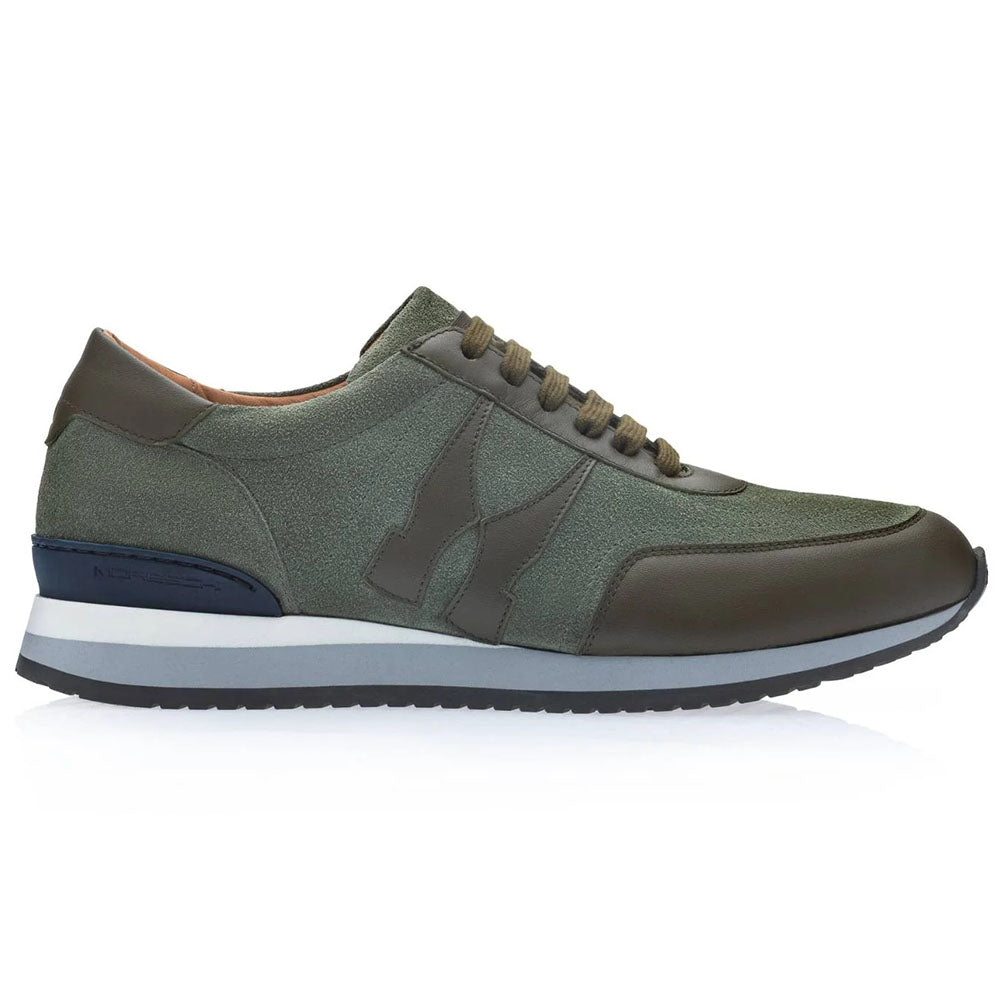 Moreschi Colorado Suede & Calfskin Sneakers Sage