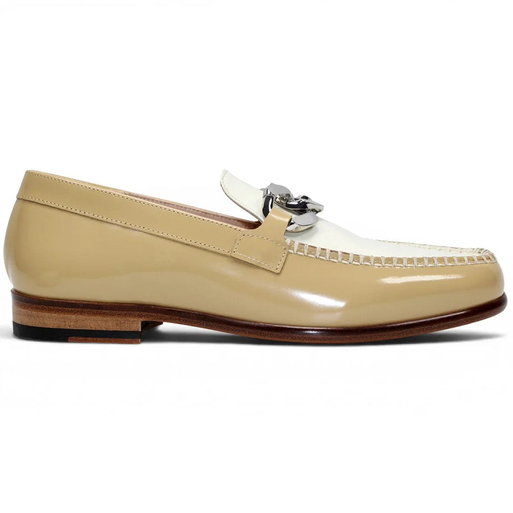 Emilio Franco M2 High-Polished Leather Bit Loafer Beige / Bone