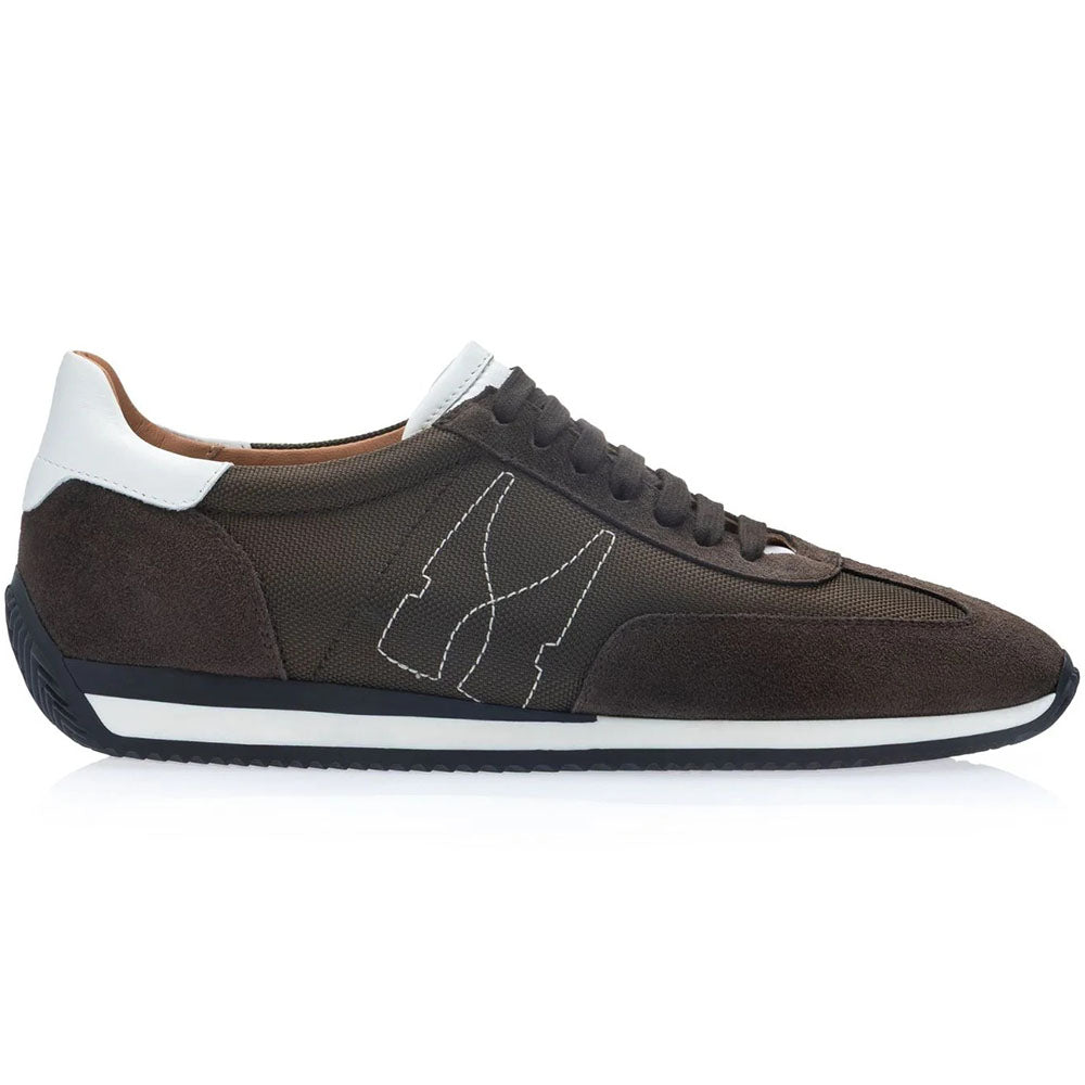 Moreschi Kansas Nylon & Suede Sneakers Dark Brown
