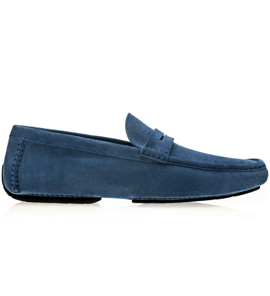 Moreschi Maiorca Suede Penny Driving Shoe Avio