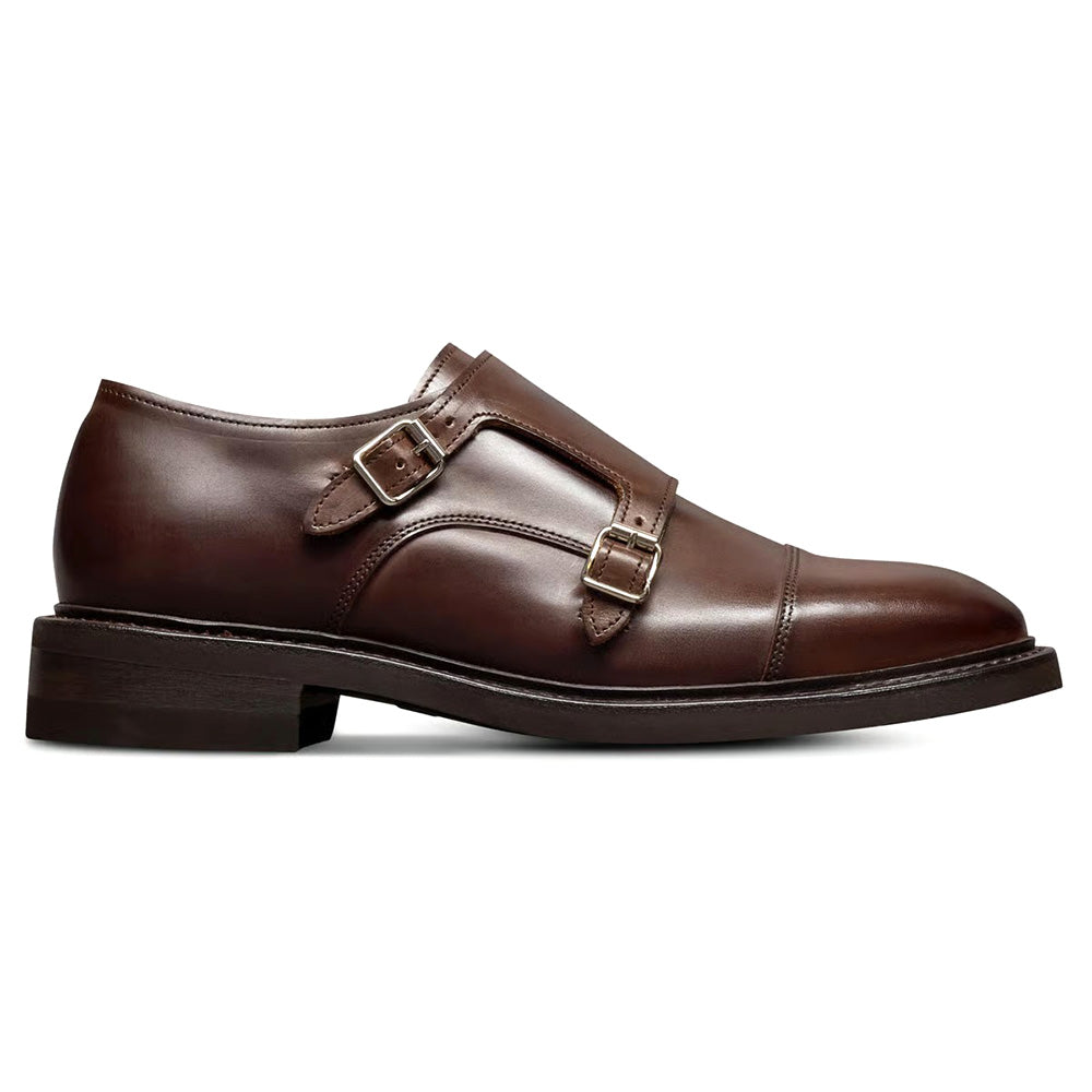 Allen Edmonds Richards Leather Double Monk Strap Dress Shoe Dark Brown (9685)