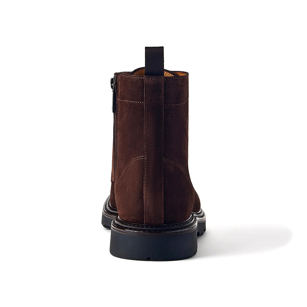 Aquatalia Agostino Suede Lace-Up Boot Dark Brown