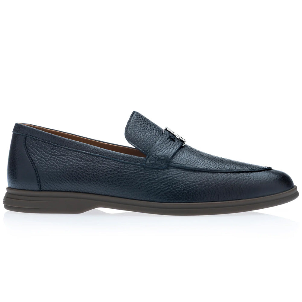 Moreschi Edmond Deerskin Bit Loafer Dark Blue