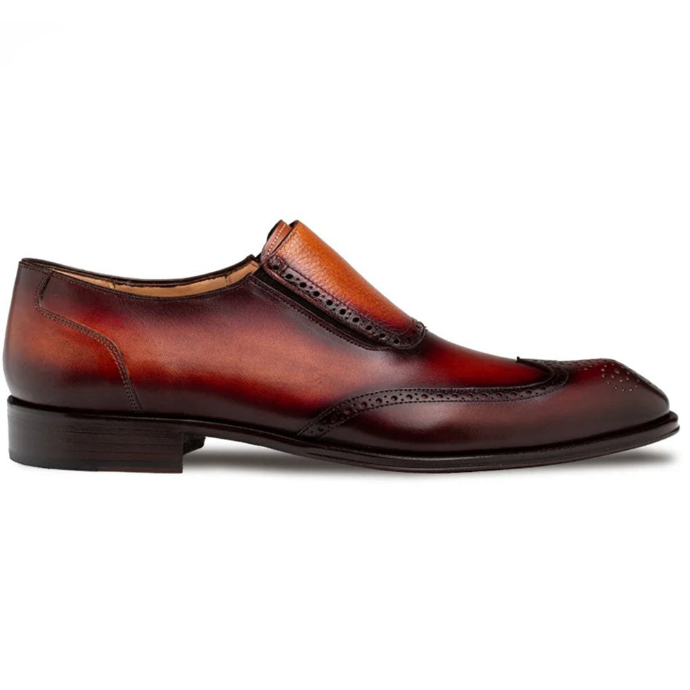 Mezlan Liberty Calfskin Wingtip Medallion Toe Slip-On Cognac / Rust (21959)