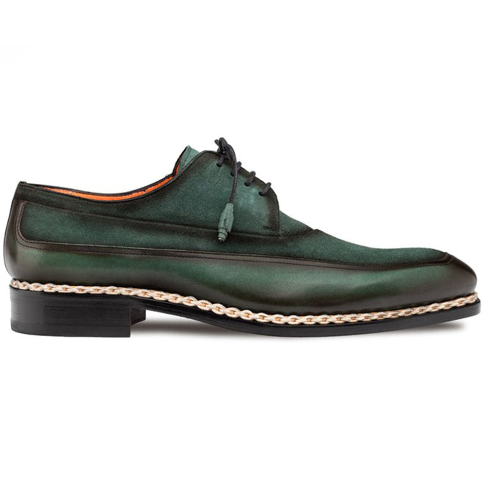 Mezlan Summit Calf & Suede Lace Up Derby Forest Green (21963)