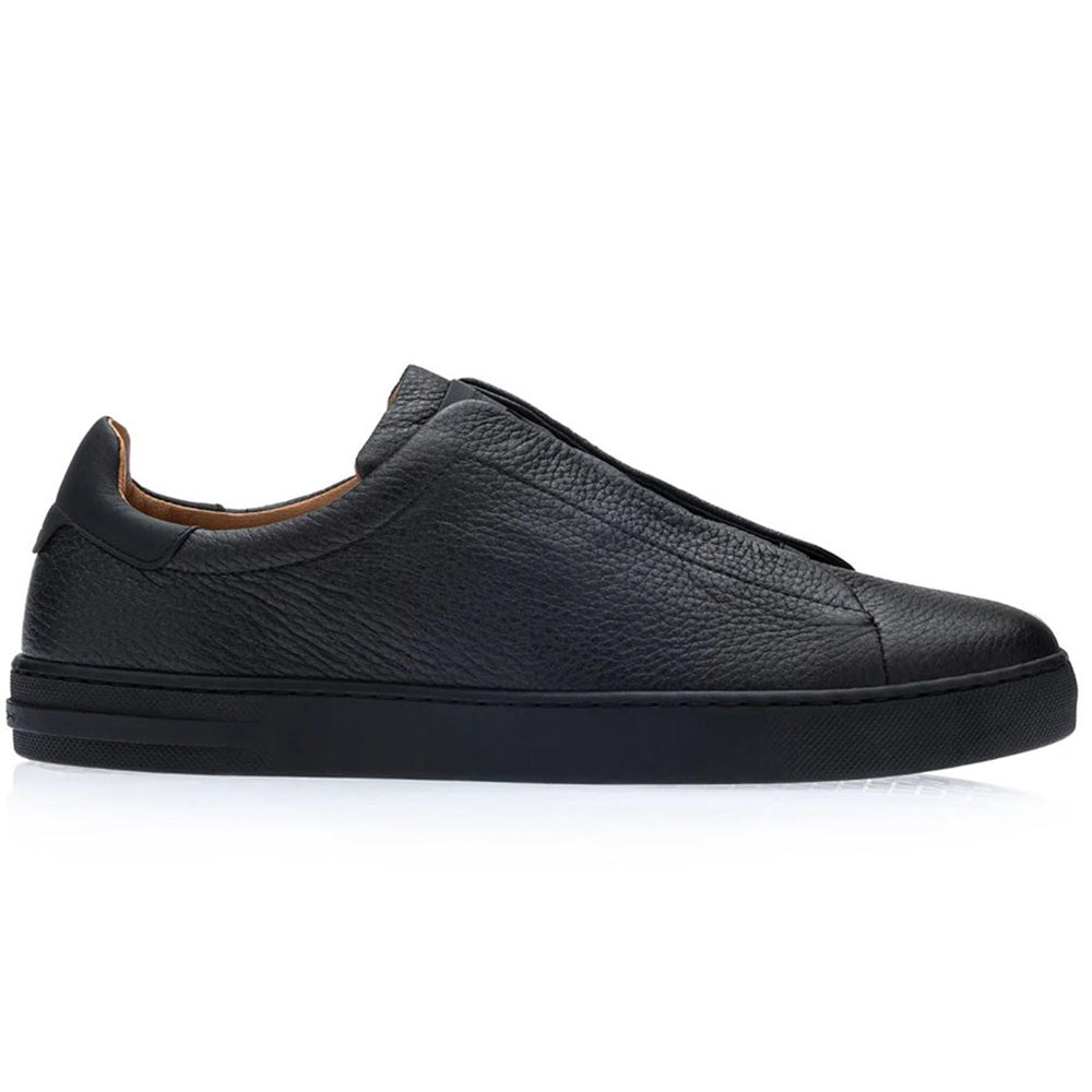Moreschi Minnesota Deerskin Slip-On Sneaker Black