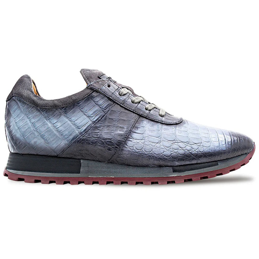 Mezlan Barrow Crocodile Sneaker Pearl Grey (50187-F)