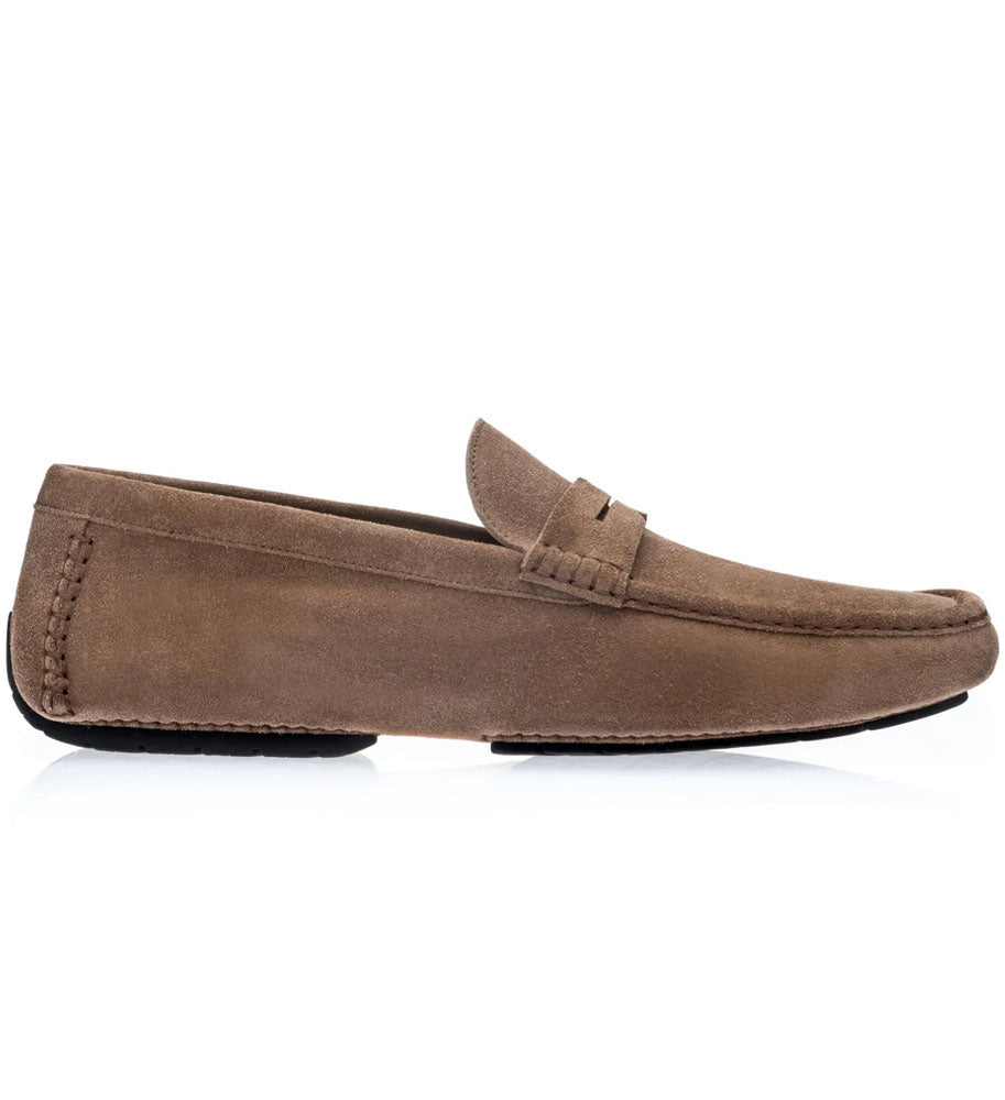 Moreschi Maiorca Suede Penny Driving Shoe Noisette