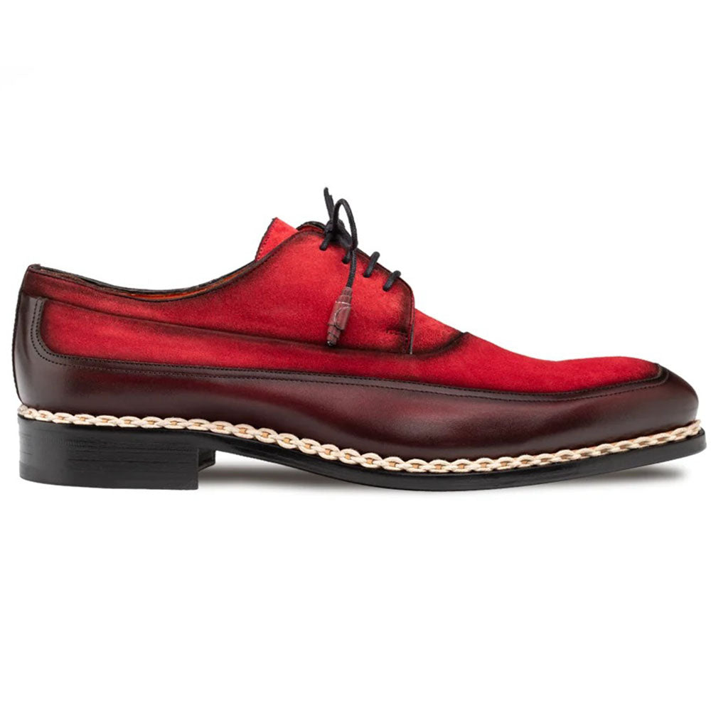 Mezlan Summit Calf & Suede Lace Up Derby Burgundy / Red (21963)