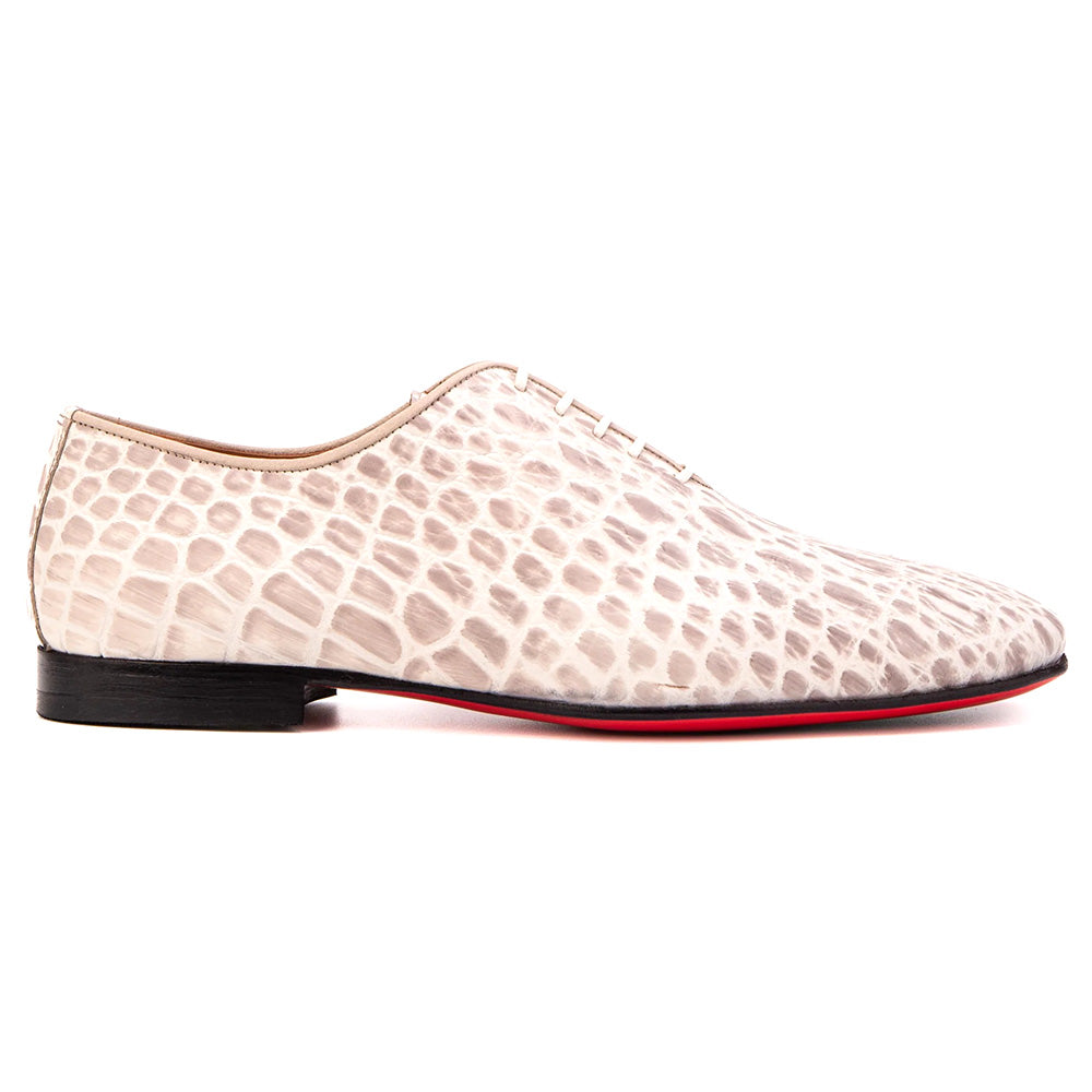Vinci Leather The Aveltrino Croc-Embossed Leather Oxford Beige