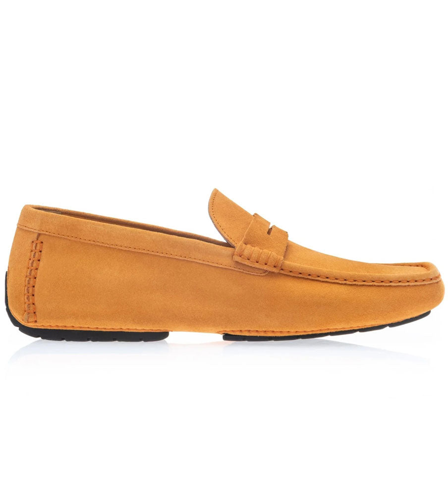 Moreschi Maiorca Suede Penny Driving Shoe Orange