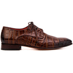 View product image 1: Vinci Leather The Roventino Croc-Embossed Leather Derby Cognac
