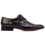View product image 1: Vinci Leather The Roventino Croc-Embossed Leather Derby Black