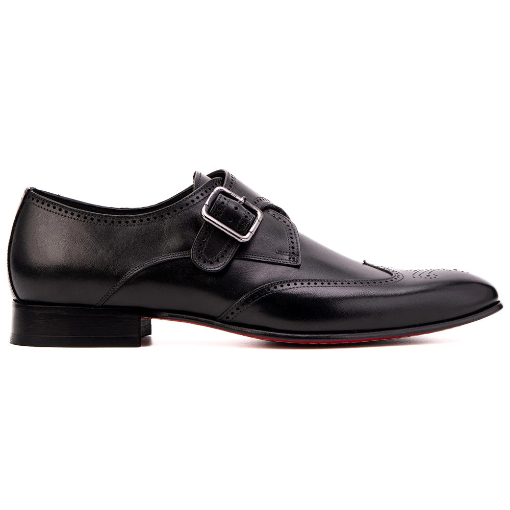 Vinci Leather The Montelviro Leather Monk Strap Black