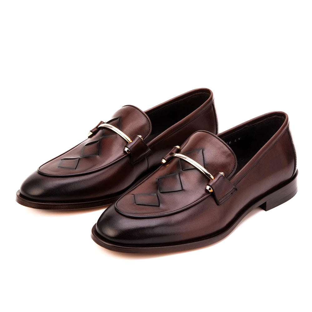 Vinci Leather The Venzaro Calf Leather Loafer Dark Brown