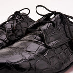 View product image 2: Vinci Leather The Roventino Croc-Embossed Leather Derby Black
