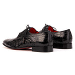 View product image 3: Vinci Leather The Roventino Croc-Embossed Leather Derby Black
