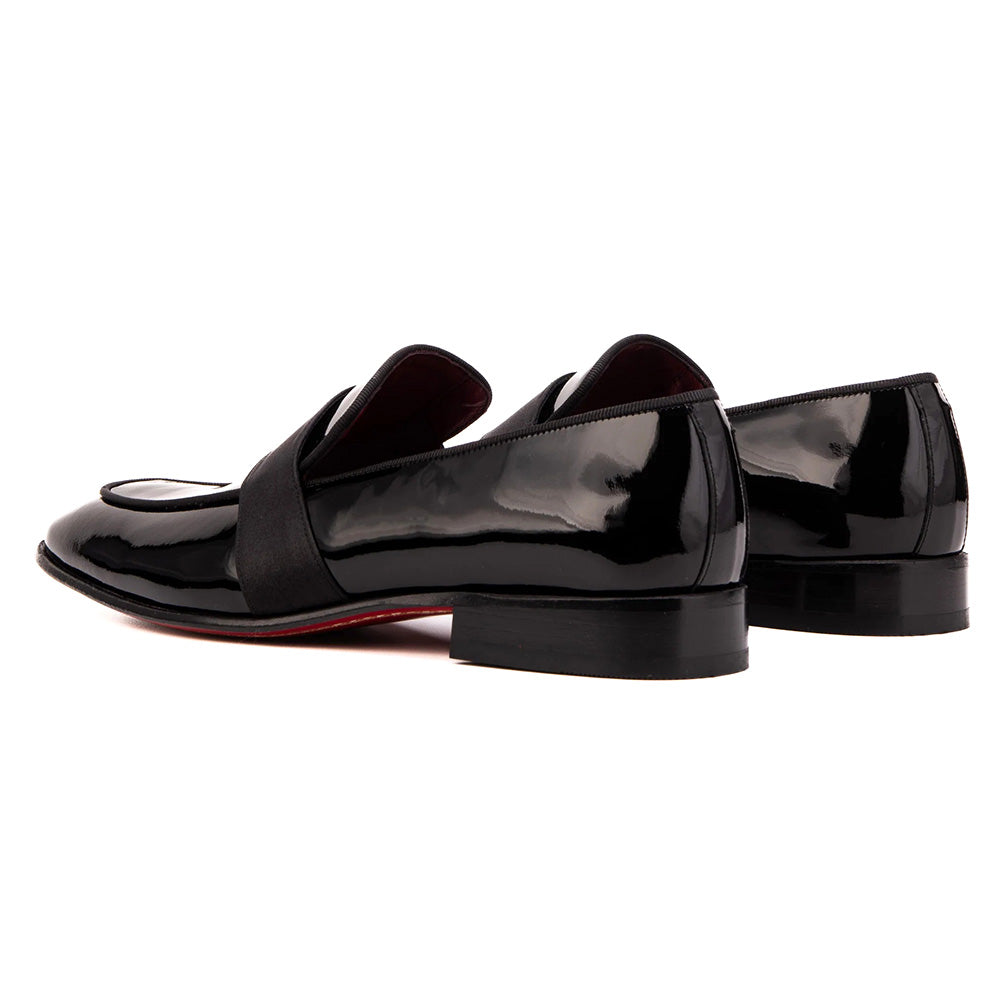 Vinci Leather The Raventino Patent Leather Loafer Black