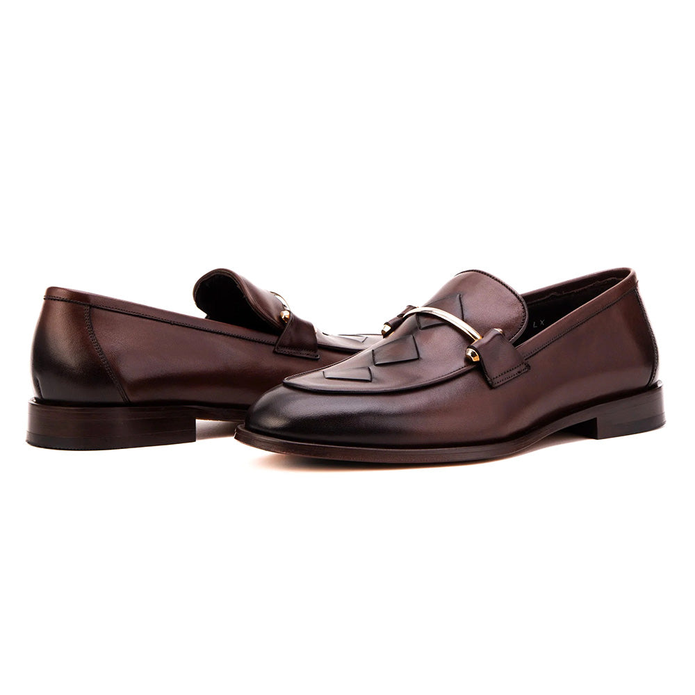 Vinci Leather The Venzaro Calf Leather Loafer Dark Brown