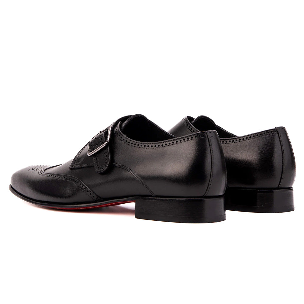 Vinci Leather The Montelviro Leather Monk Strap Black
