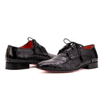 View product image 5: Vinci Leather The Roventino Croc-Embossed Leather Derby Black