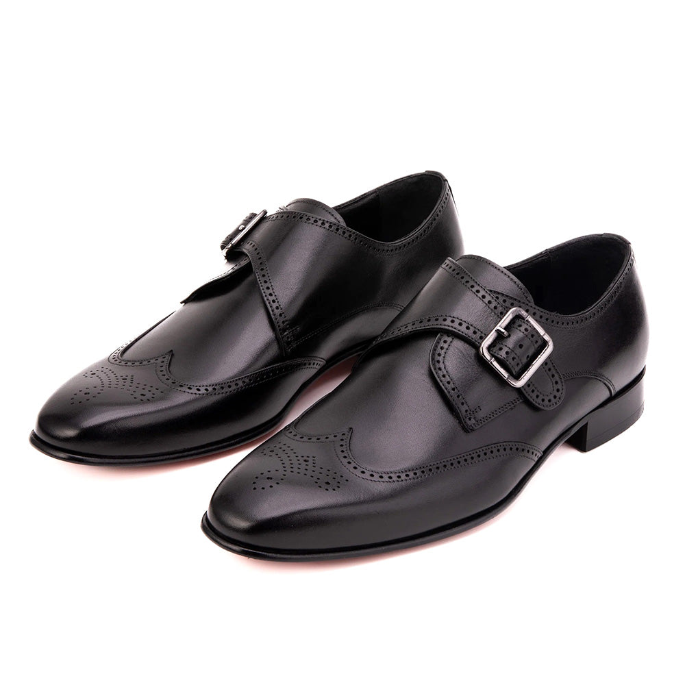 Vinci Leather The Montelviro Leather Monk Strap Black