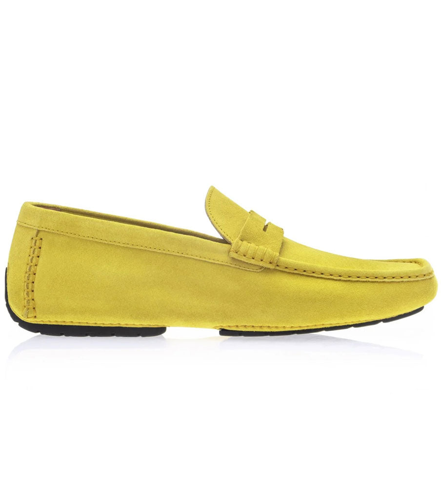 Moreschi Maiorca Suede Penny Driving Shoe Lime
