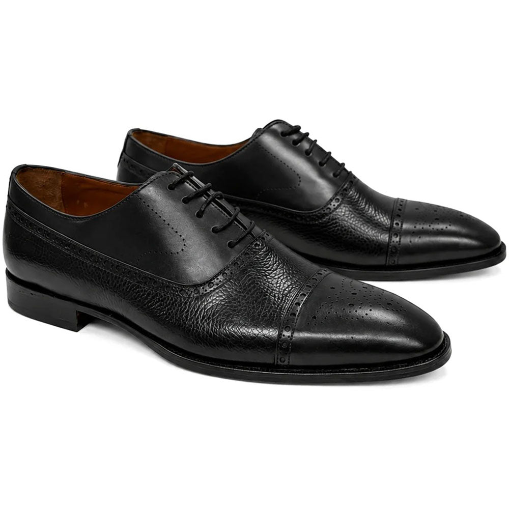 Corrente P0022-2228 Deerskin Cap Toe Oxford Black