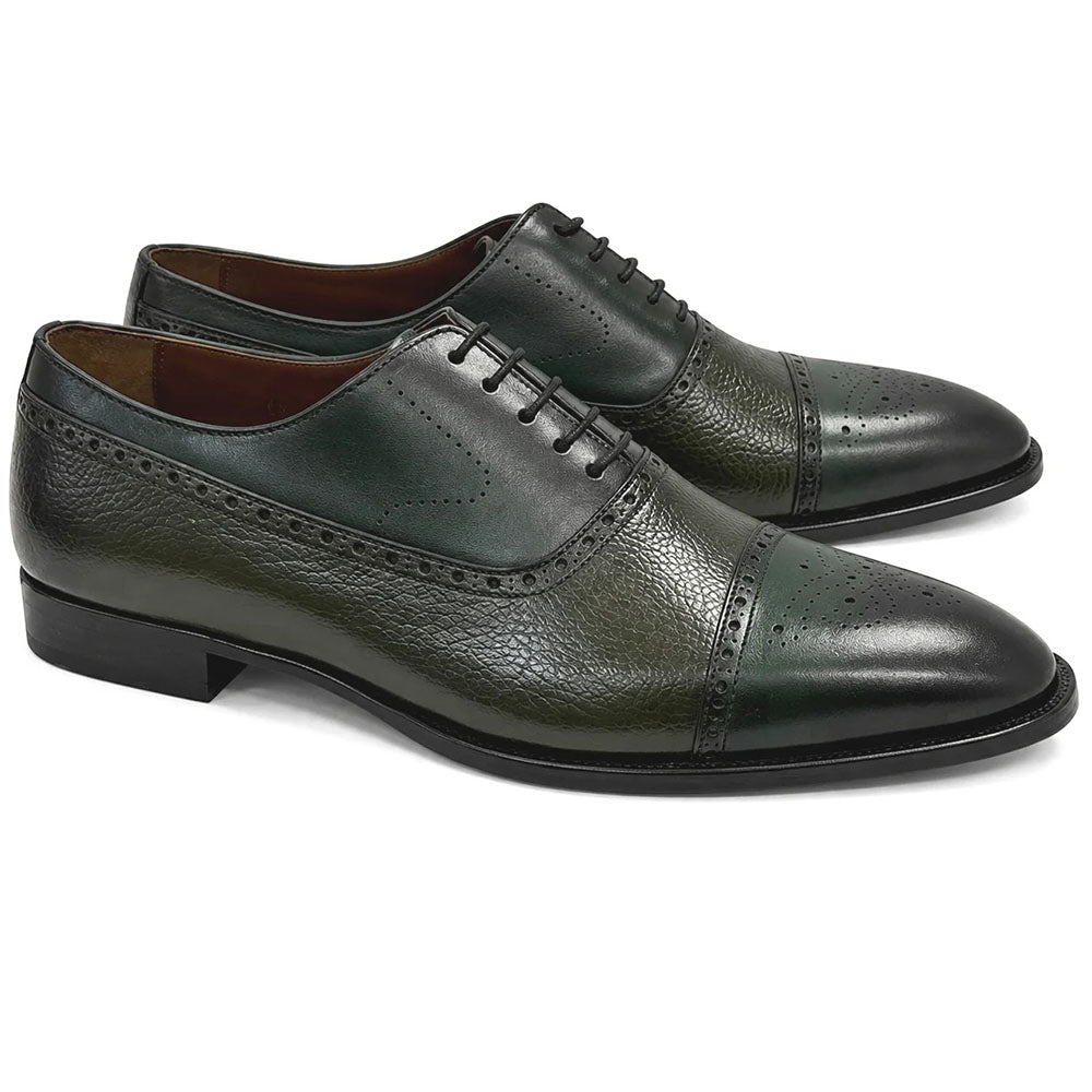 Corrente P0023-2228 Deerskin Cap Toe Oxford Green