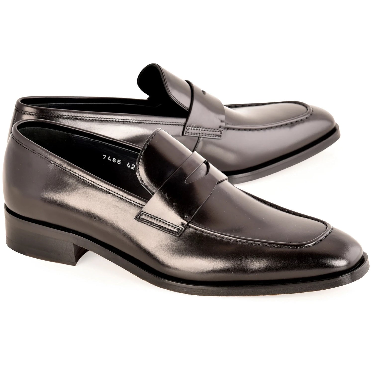 Corrente C0100-7486 Lux Leather Penny Loafer Black