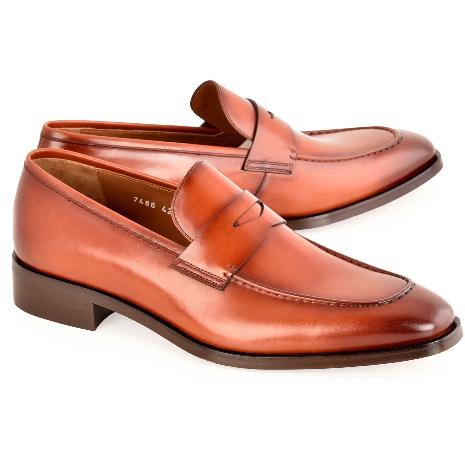 Corrente C0103-7486 Lux Leather Penny Loafer Tan