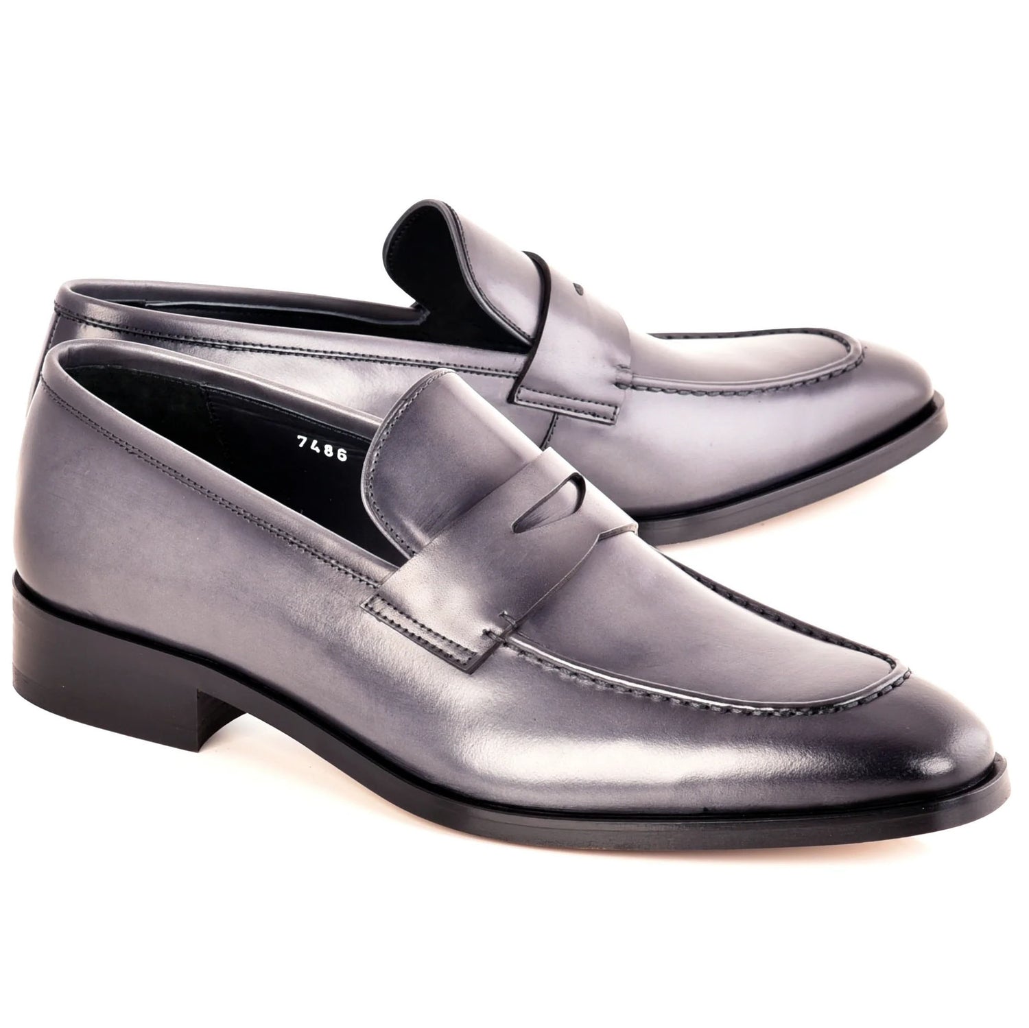 Corrente C0104-7486 Lux Leather Penny Loafer Grey