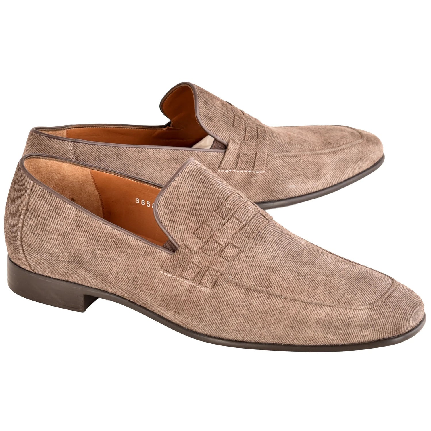Corrente C0105-8658 Denim Leather Loafer Brown