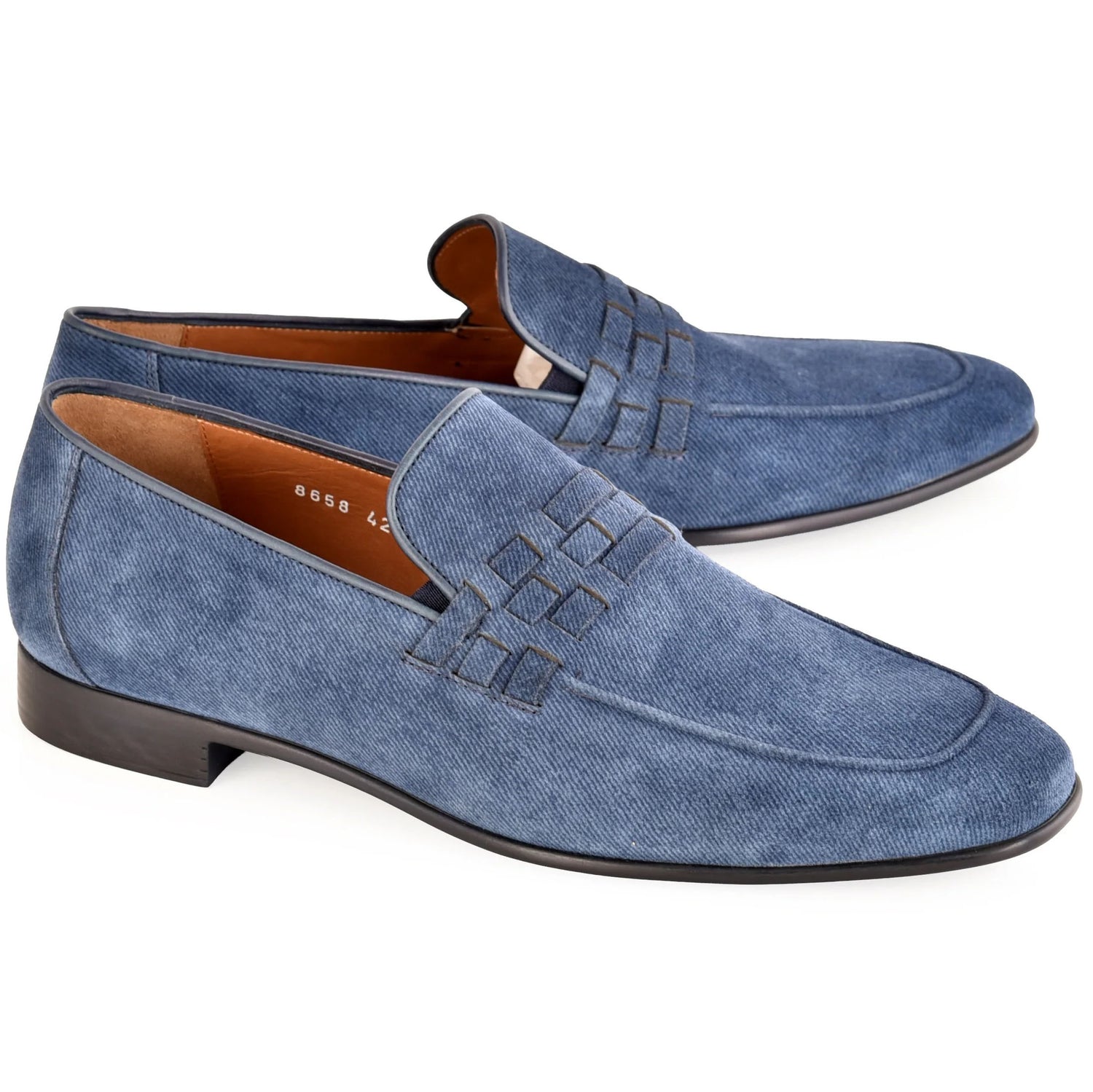 Corrente C0106-8658 Denim Leather Loafer Blue