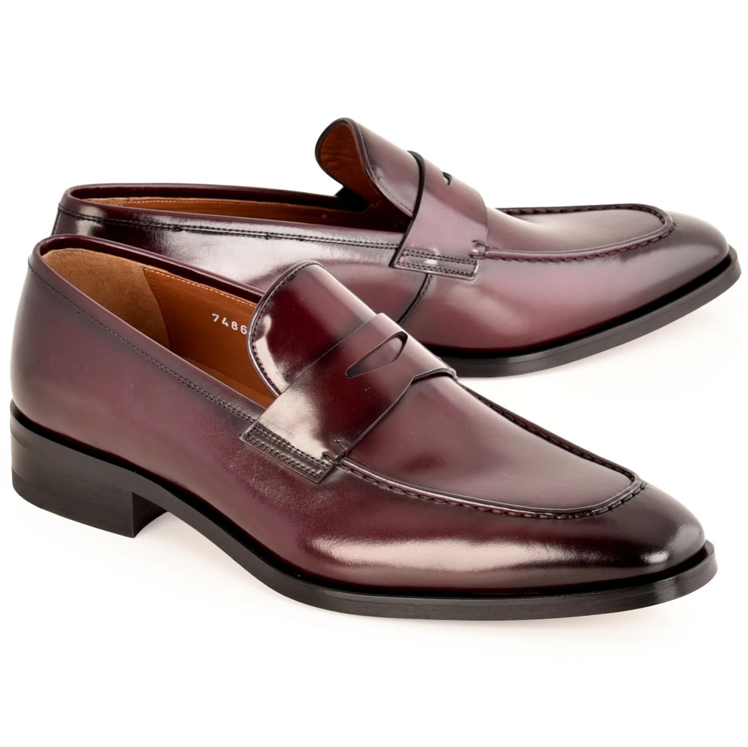 Corrente C0101-7486 Lux Leather Penny Loafer Burgundy