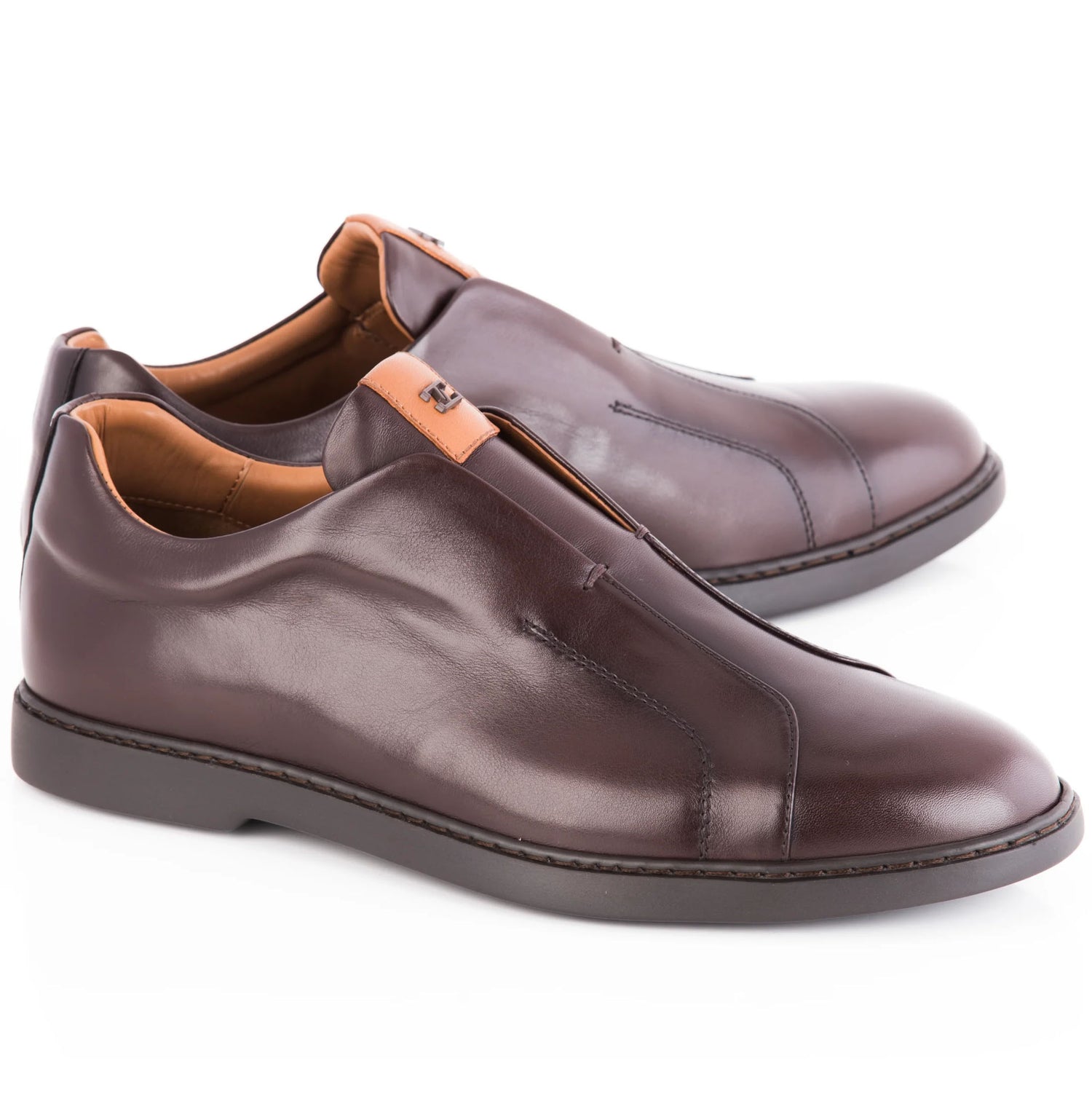 Corrente C0118-8651 Dress Casual Leather Slip-On Sneaker Brown
