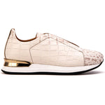 View product image 1: Vinci Leather The Fiorenzo Croc-Embossed Leather Sneaker Beige