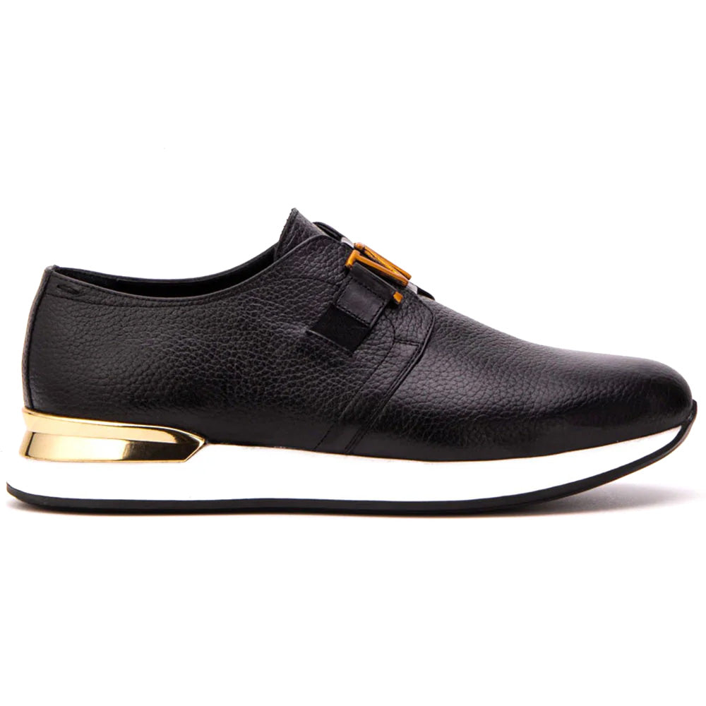 Vinci Leather The Avelon Leather Slip-On Sneaker Black