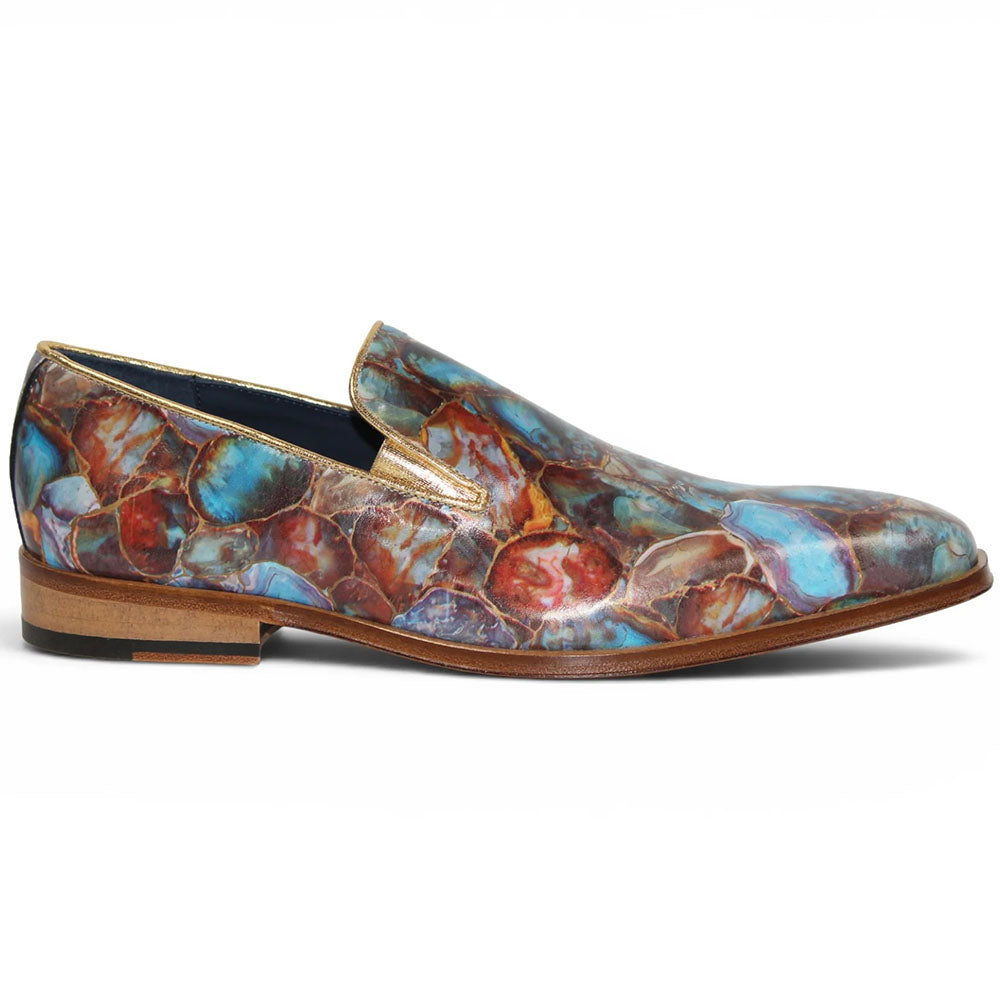 Emilio Franco EF483 Printed Calfskin Loafer Marble