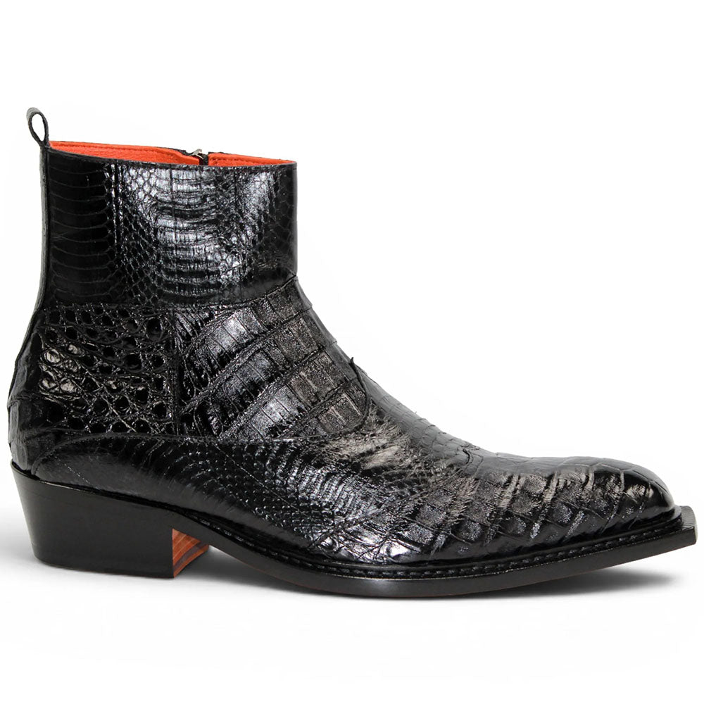 Fennix Jesse Genuine Crocodile Zipper Boot Black