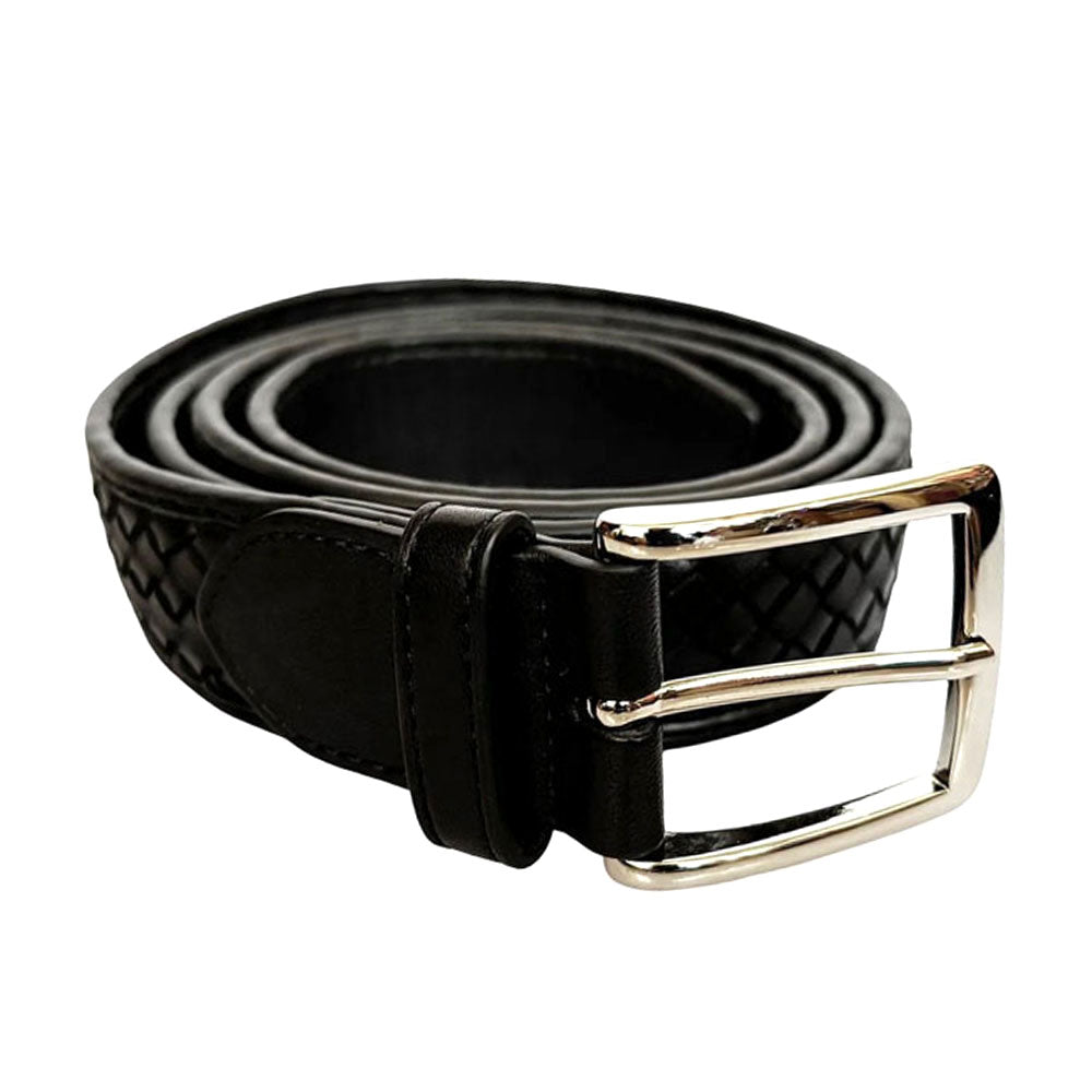 Robert Zur Burton True Glove Woven Leather Belt Black